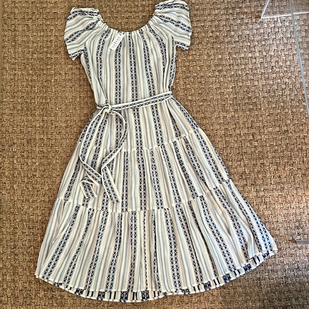 VELVET by Graham and Spencer Maxi Dress- Size Small Blue and White- Never Worn